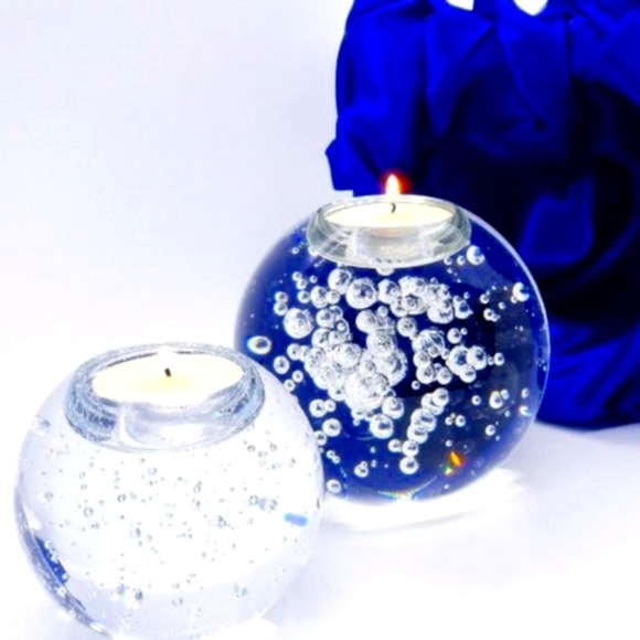 Bubble Glass Candle Holder | Art Gift | Table Decor I Hand Blown Glass | New Hom - Picture 3 of 6